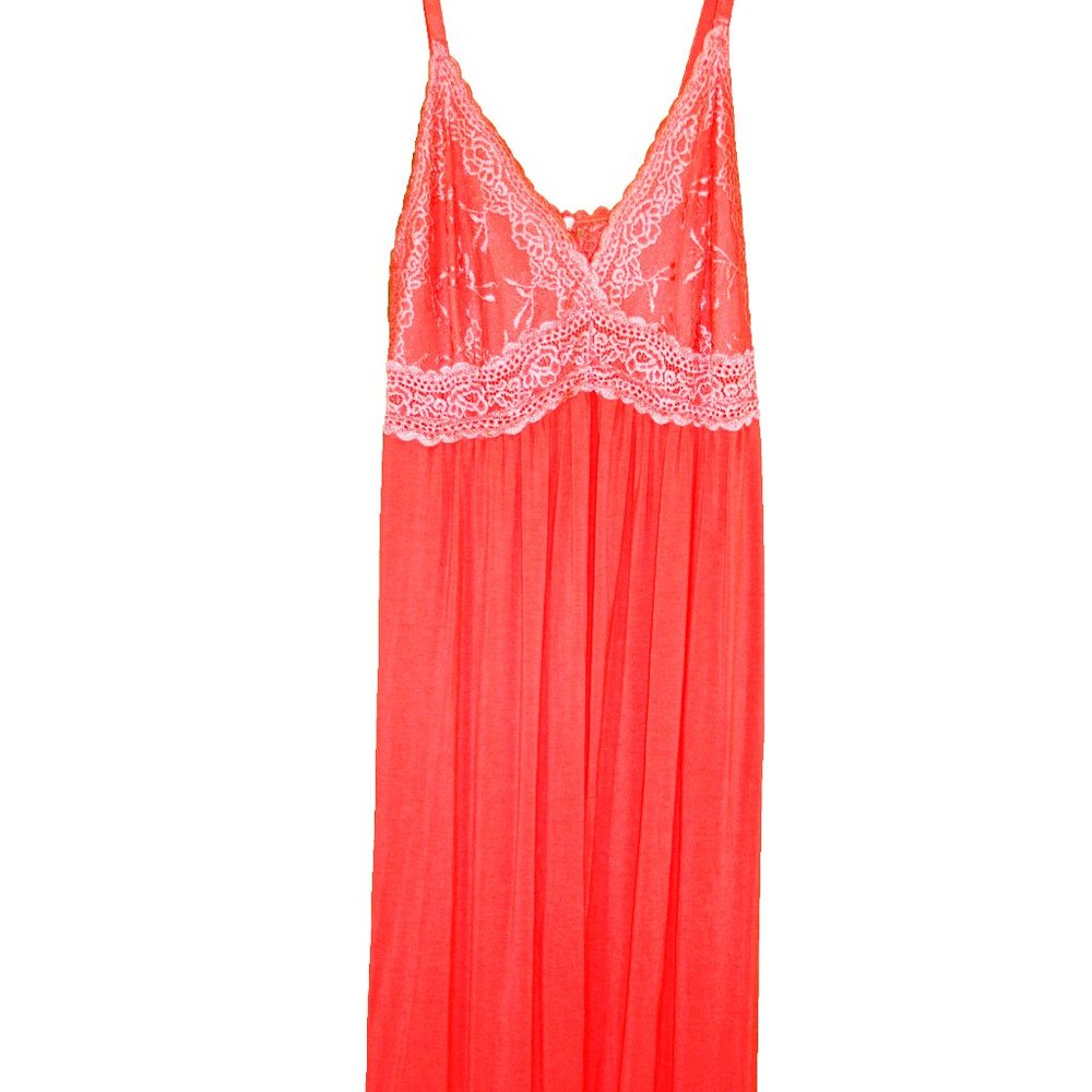 TWO Women's Mystique Lingerie Nightgowns (2) Tangerine and Fuchsia Size XL